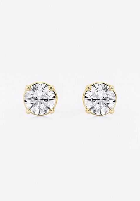 1 1/2 ctw Round Near-Colorless (H-I) Lab Grown Diamond Stud Earrings