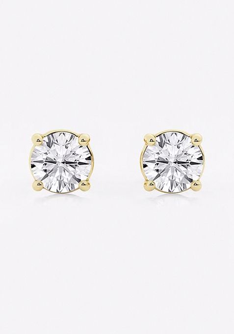 2 ctw Round Colorless (E) Lab Grown Diamond Certified Stud Earrings