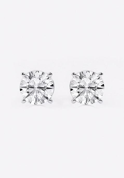 3 ctw Round Near-Colorless (F-G) Lab Grown Diamond Certified Stud Earrings