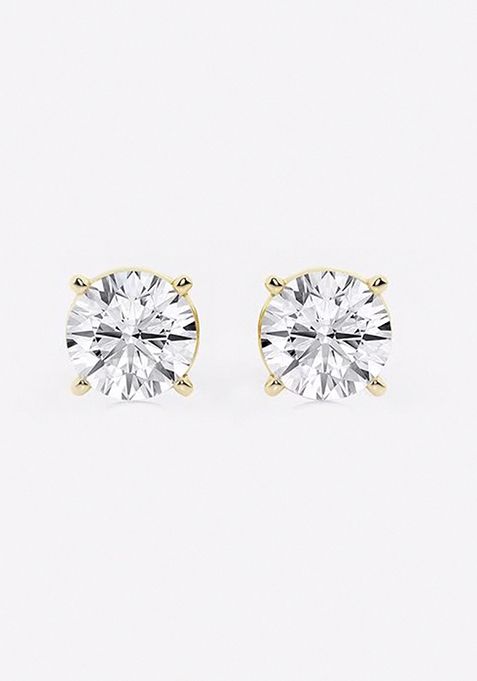 3 ctw Round Near-Colorless (F-G) Lab Grown Diamond Certified Stud Earrings