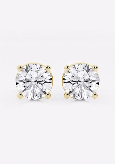 4 ctw Round Colorless (E) Lab Grown Diamond Certified Stud Earrings