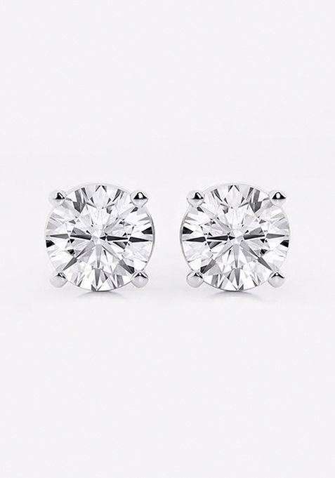 4 ctw Round Near-Colorless (F-G) Lab Grown Diamond Certified Stud Earrings