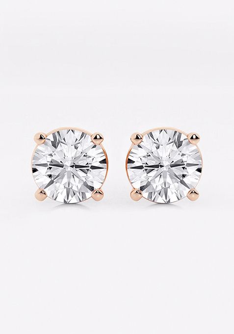 4 ctw Round Near-Colorless (F-G) Lab Grown Diamond Certified Stud Earrings