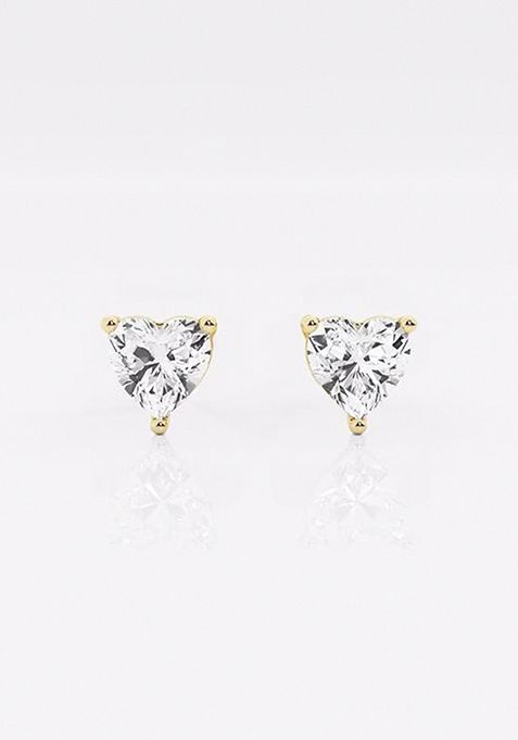 1 ctw Heart Lab Grown Diamond Stud Earrings