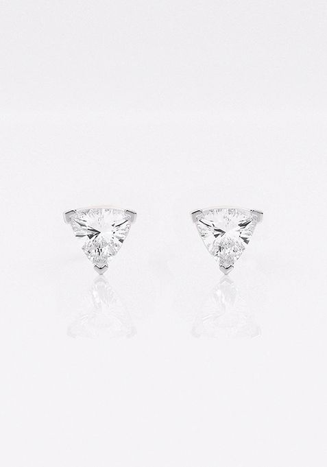 2 ctw Trillion Lab Grown Diamond Certified Stud Earrings