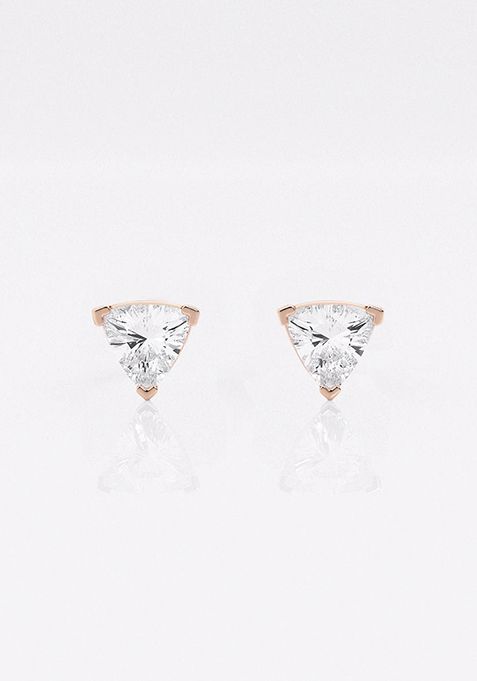 2 ctw Trillion Lab Grown Diamond Certified Stud Earrings