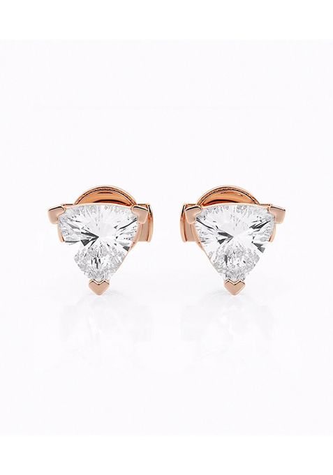 2 ctw Trillion Lab Grown Diamond Certified Stud Earrings