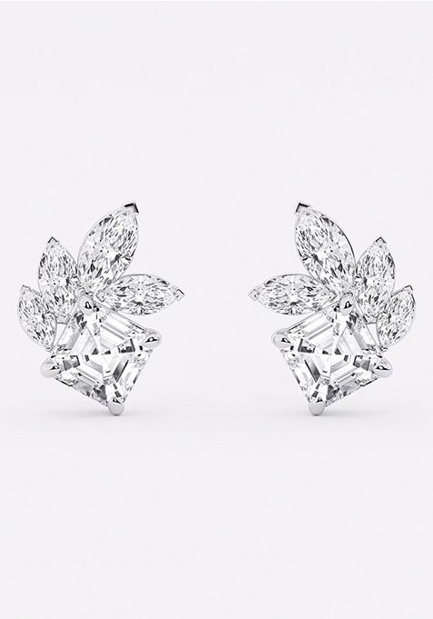 4 1/2 ctw Asscher and Marquise Lab Grown Diamond Stud Earrings