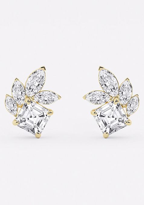 4 1/2 ctw Asscher and Marquise Lab Grown Diamond Stud Earrings