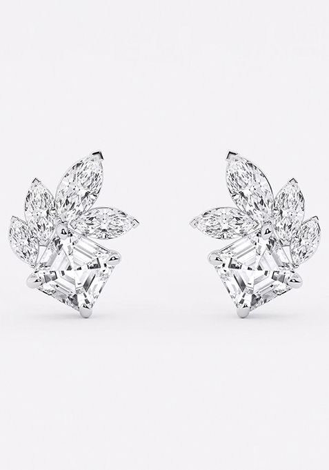 4 1/2 ctw Asscher and Marquise Lab Grown Diamond Stud Earrings