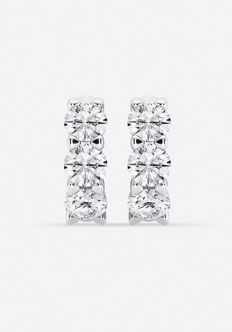 6 ctw Round Lab Grown Diamond Huggie Hoop Earrings