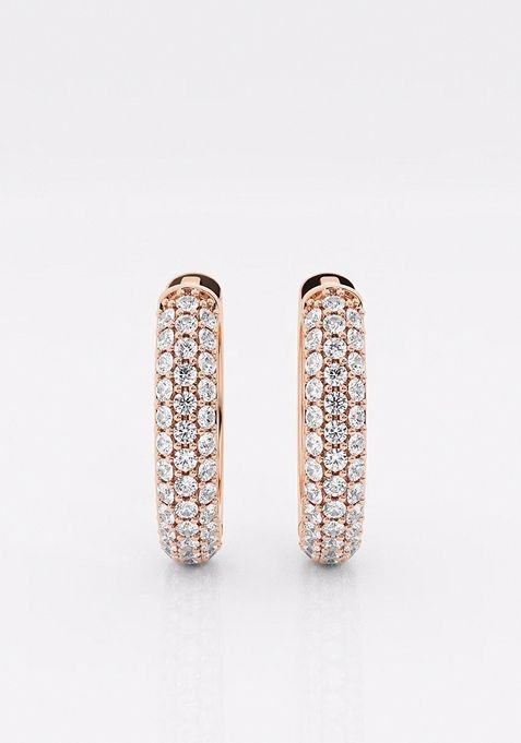 1/2 ctw Round Lab Grown Diamond Second Piercing Huggie Hoop Earrings