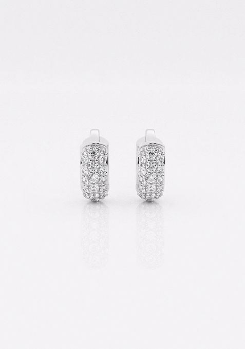 1/5 ctw Round Lab Grown Diamond Second Piercing Huggie Hoop Earrings