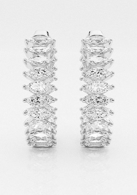 3 ctw Marquise Lab Grown Diamond Inside Out Hoop Earrings