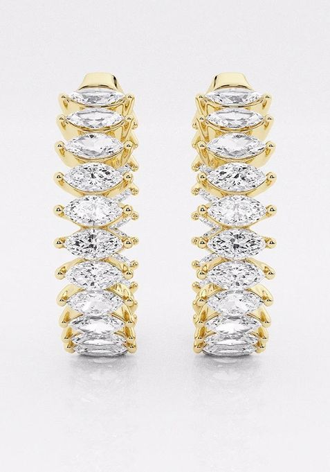 3 ctw Marquise Lab Grown Diamond Inside Out Hoop Earrings