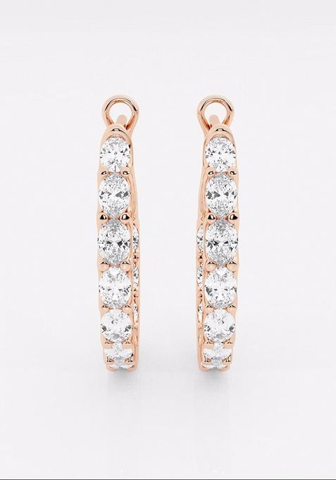 3 ctw Oval Lab Grown Diamond Inside Out Hoop Earrings