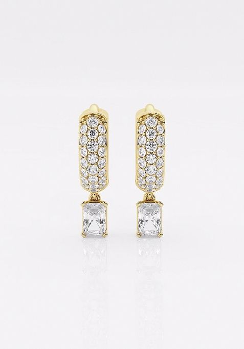 2/5 ctw Radiant Lab Grown Diamond Huggie Hoop Earrings