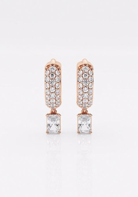 2/5 ctw Radiant Lab Grown Diamond Huggie Hoop Earrings