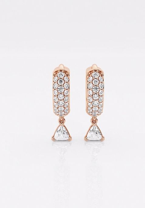 2/5 ctw Trillion Lab Grown Diamond Huggie Hoop Earrings