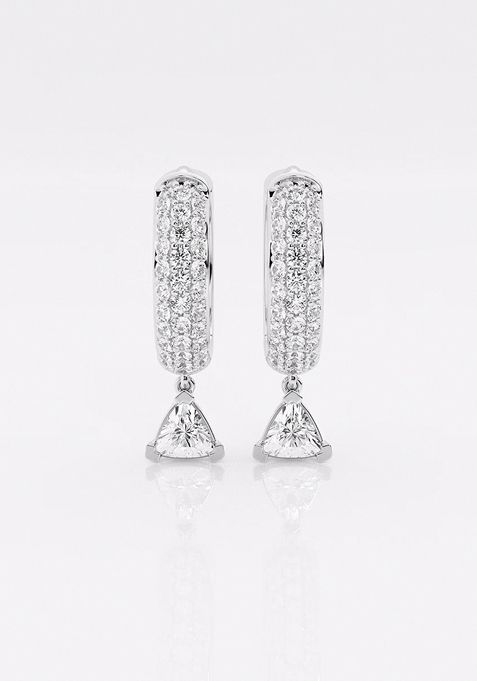 2/3 ctw Heart Lab Grown Diamond Huggie Hoop Earrings