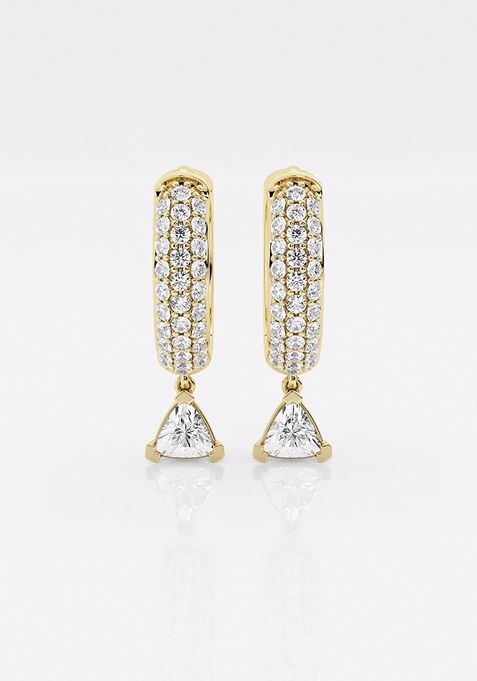 2/3 ctw Heart Lab Grown Diamond Huggie Hoop Earrings