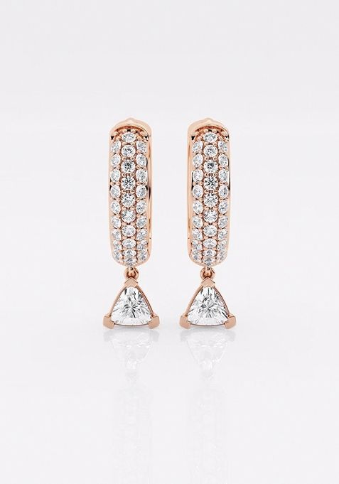 2/3 ctw Heart Lab Grown Diamond Huggie Hoop Earrings