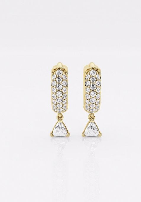 2/5 ctw Trillion Lab Grown Diamond Huggie Hoop Earrings