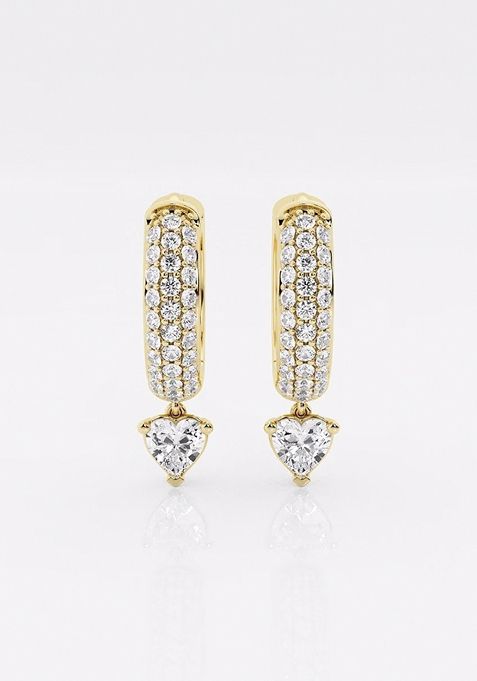 2/3 ctw Heart Lab Grown Diamond Huggie Hoop Earrings