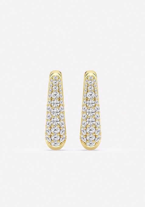 1/2 ctw Round Lab Grown Diamond Tapered Petite Hoop Earrings