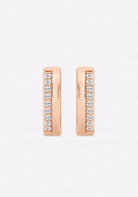 1/10 ctw Round Lab Grown Diamond Petite Hoop Earrings