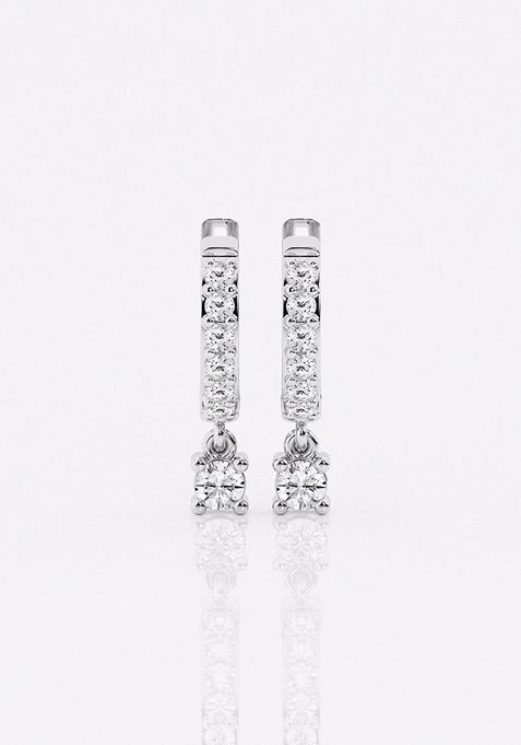 1/5 ctw Round Lab Grown Diamond Hoop Earrings