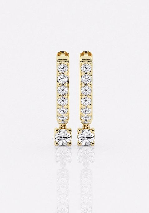 2/5 ctw Round Lab Grown Diamond Hoop Earrings