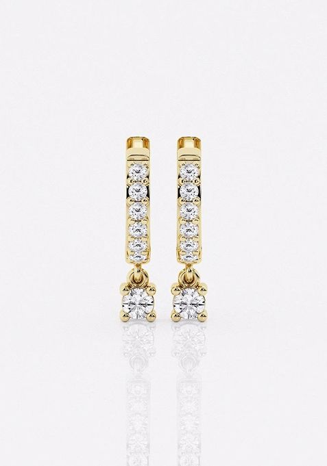 1/5 ctw Round Lab Grown Diamond Hoop Earrings