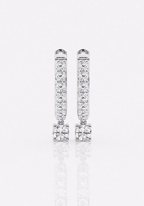 2/5 ctw Round Lab Grown Diamond Hoop Earrings