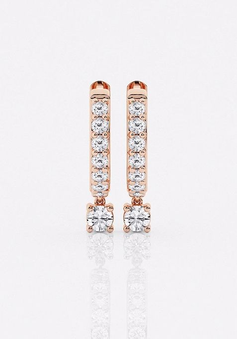 2/5 ctw Round Lab Grown Diamond Hoop Earrings