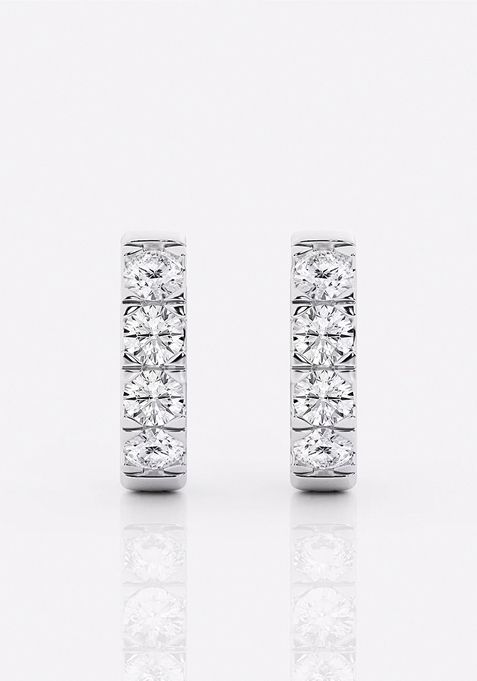 1 ctw Round Lab Grown Diamond Hoop Earrings