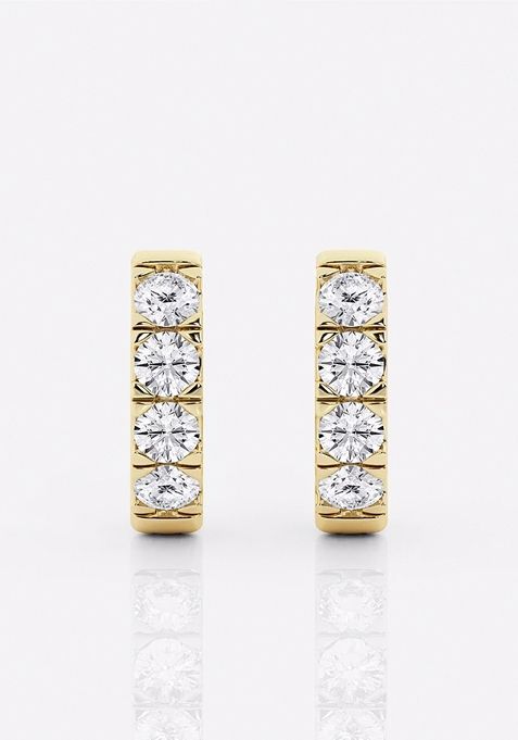 1 ctw Round Lab Grown Diamond Hoop Earrings