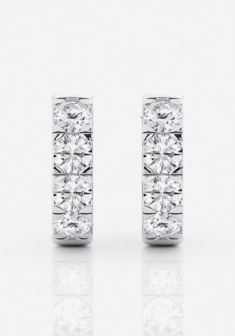 2 ctw Round Lab Grown Diamond Hoop Earrings