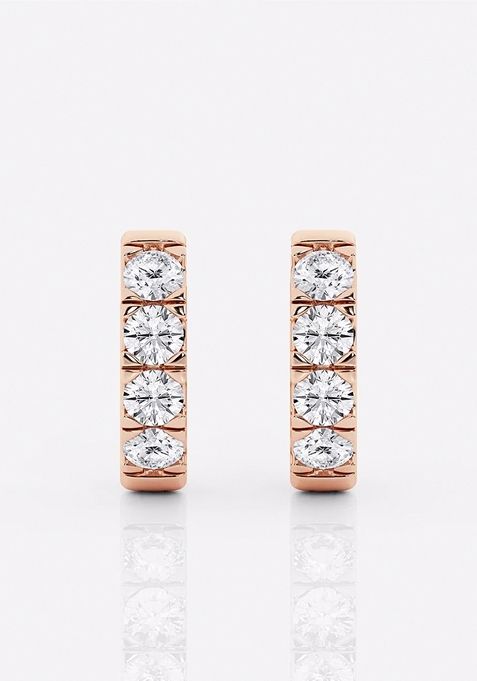 1 ctw Round Lab Grown Diamond Hoop Earrings