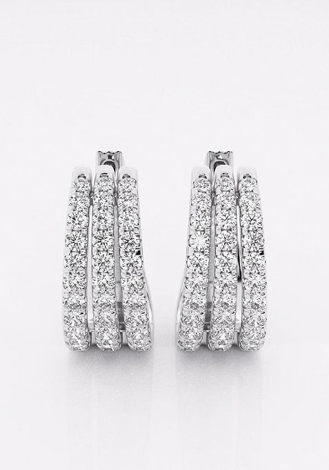 2 ctw Marquise and Pear Lab Grown Diamond Huggie Hoop Earrings