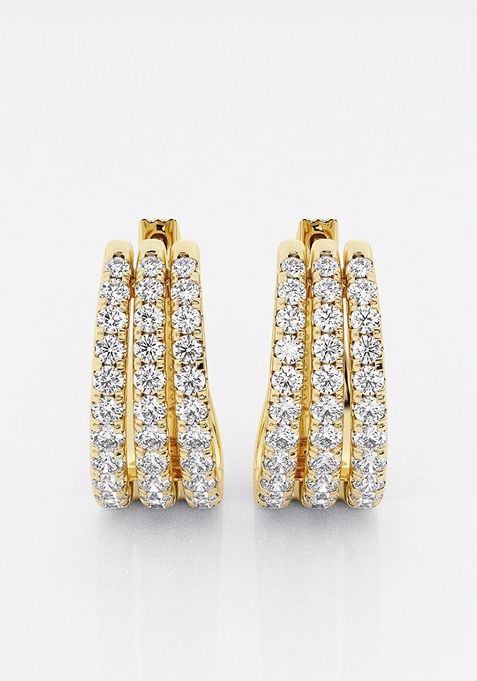 2 ctw Marquise and Pear Lab Grown Diamond Huggie Hoop Earrings