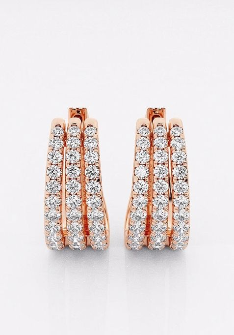 2 ctw Marquise and Pear Lab Grown Diamond Huggie Hoop Earrings