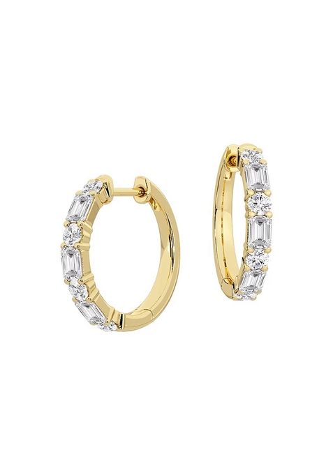 1 1/3 ctw Multi-Shape Lab Grown Diamond Hoop Earrings