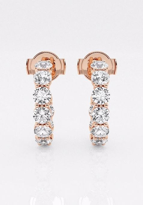 2 ctw Round Lab Grown Diamond Open Hoop Earrings