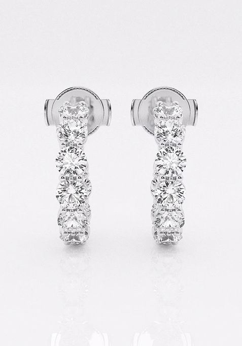 2 ctw Round Lab Grown Diamond Open Hoop Earrings