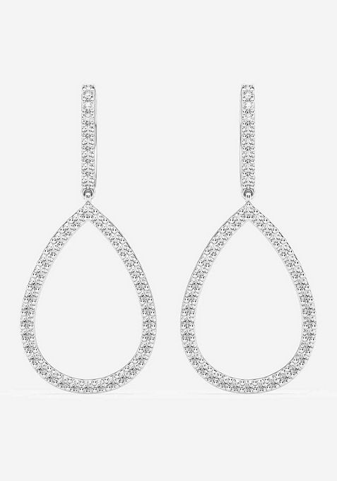 1/2 ctw Round Lab Grown Diamond Teardrop Earrings