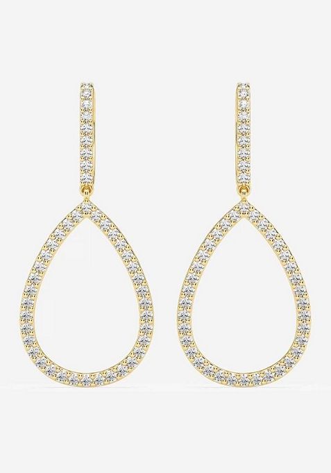 1/2 ctw Round Lab Grown Diamond Teardrop Earrings