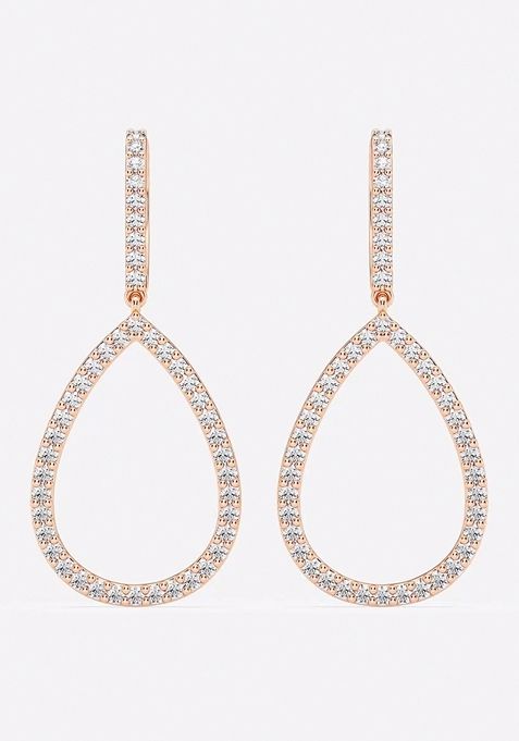 1/2 ctw Round Lab Grown Diamond Teardrop Earrings