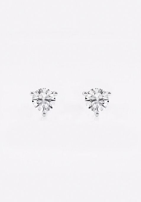 1/2 ctw Round Near-Colorless Lab Grown Diamond Three Prong Martini Stud Earrings