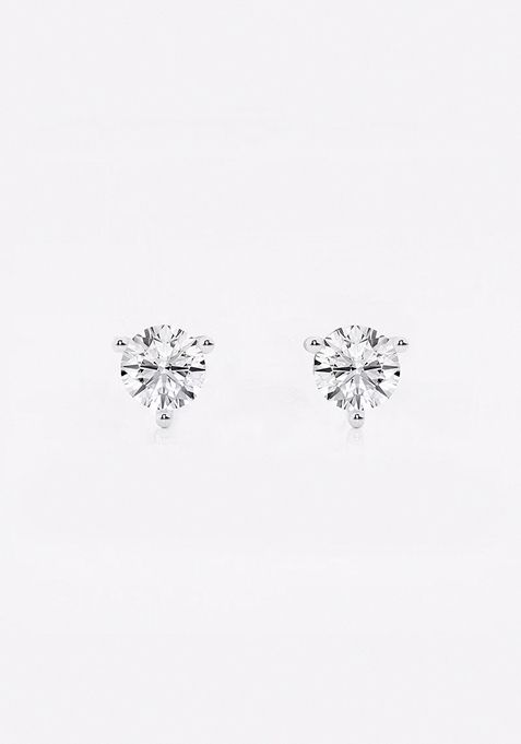 1/2 ctw Round Near-Colorless Lab Grown Diamond Three Prong Martini Stud Earrings